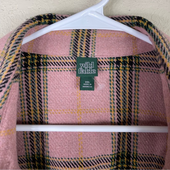 Wild Fable Plaid Long Flannel Shacket Shirt Size XXL - Picture 8 of 10